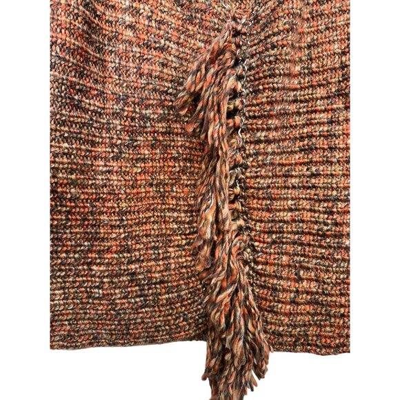 Chicos Womens Knit Poncho Sweater Fringe Size 2 Medium Mixed-Color - Picture 6 of 13